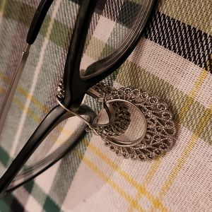 Silver-toned large hoop earrings